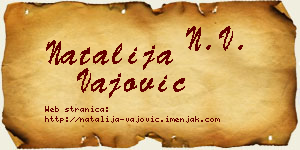 Natalija Vajović vizit kartica
